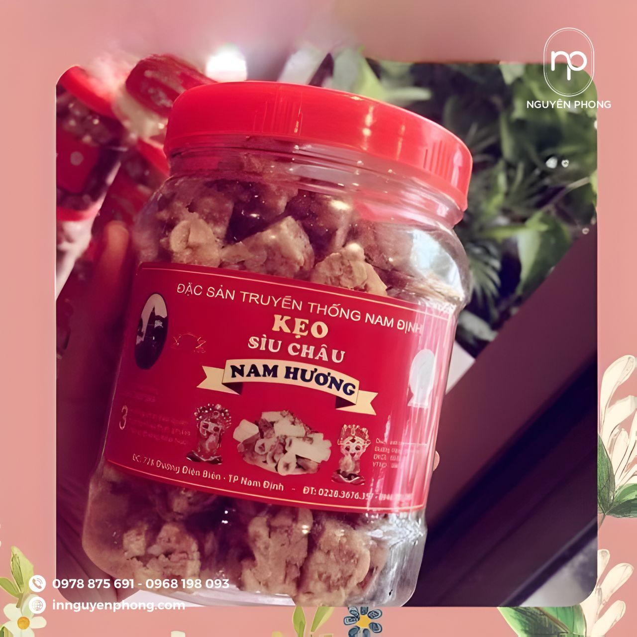 Mẫu tem dán hộp đựng kẹo lạc vừng